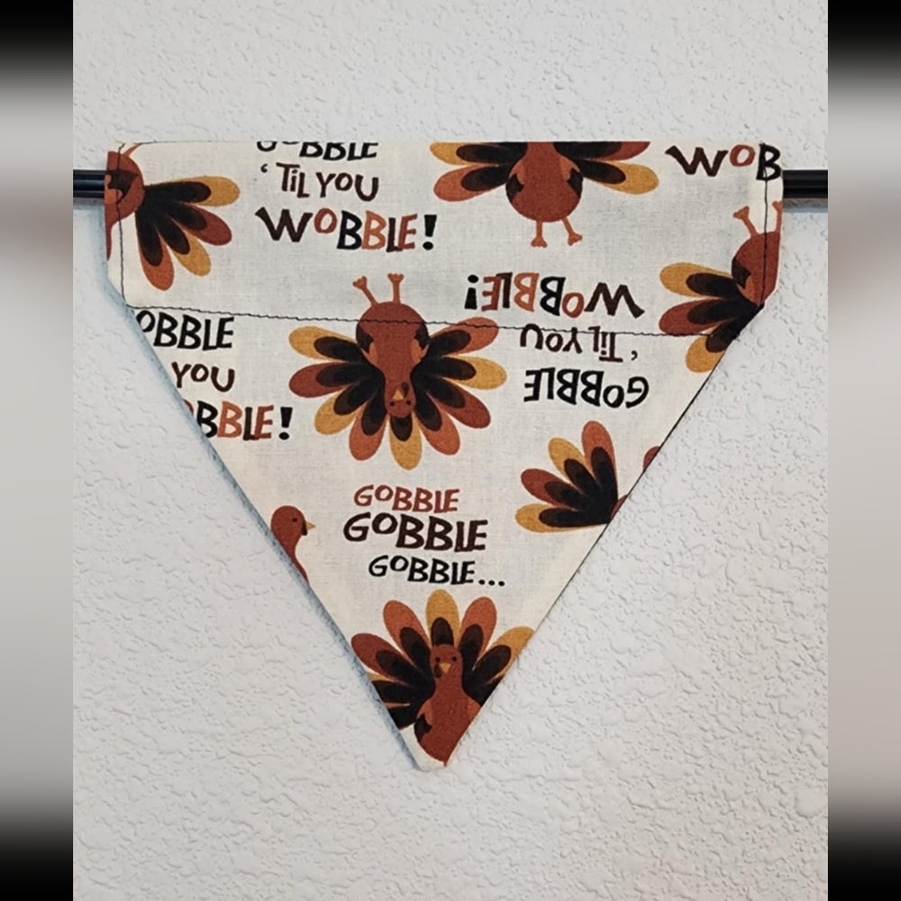 SMALL 🧡🍂🤎Turkey PLAID Print DOG Bandana